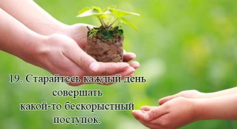 19. Старайтесь каждый день совершать какой-то бескорыстный поступок.