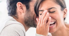 Couple laughing together